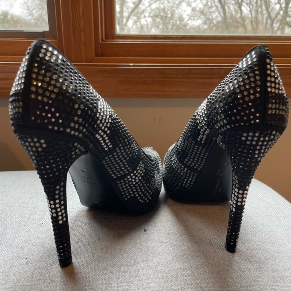 Report Signature "Parker2" strassed black crystal heels sz 8 $199 - Picture 8 of 9